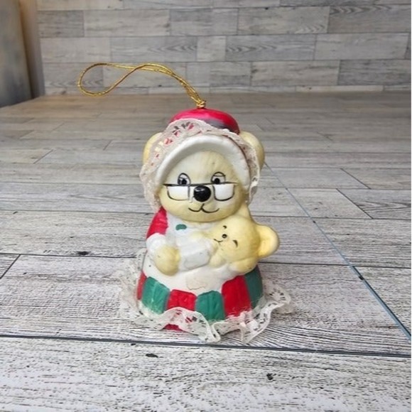 Vintage Jasco Caring Critter Chimer Christmas Ornament Grandma and Baby - Picture 1 of 4